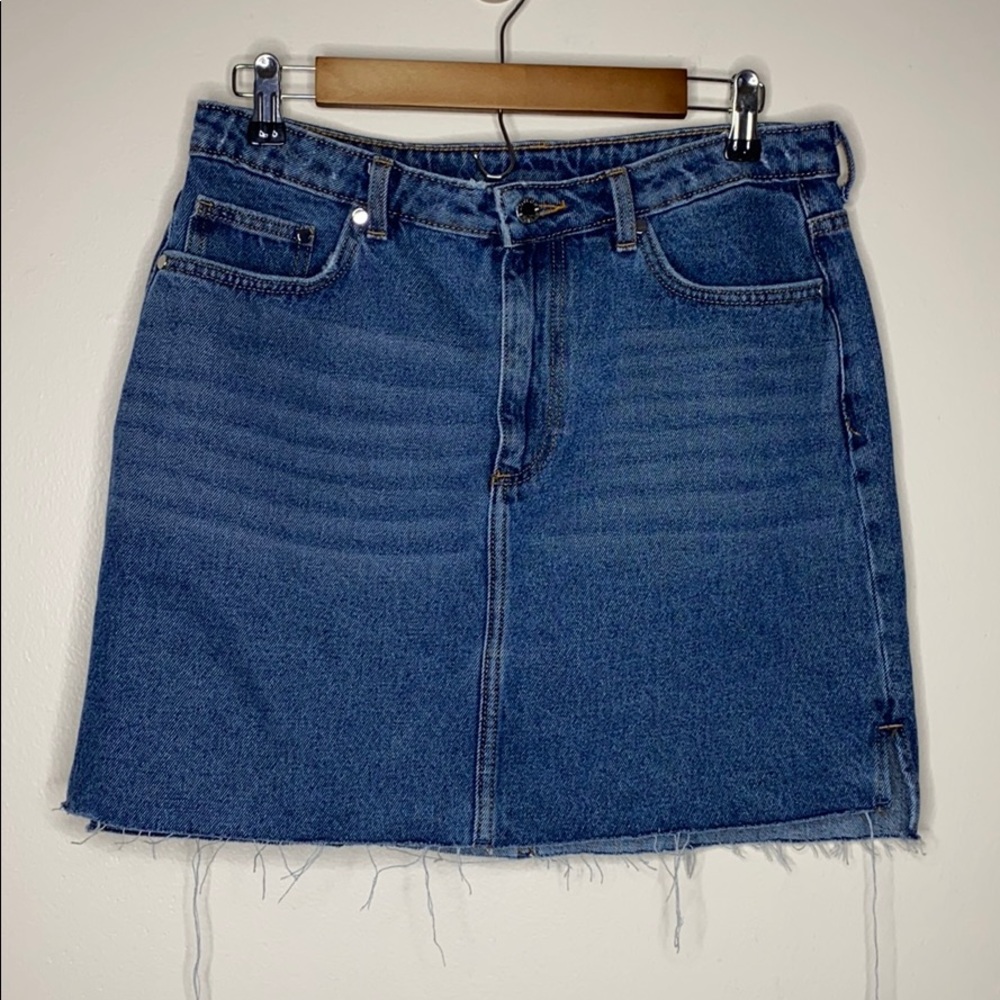 H&M Denim Distressed Mini Skirt
